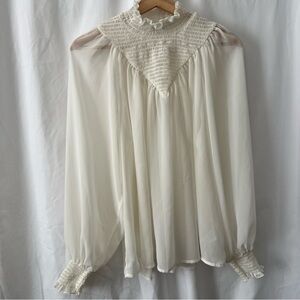 Express Sheer Balloon Sleeve Top